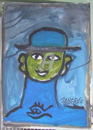 Peinture intitulée "Homme bleu" par Monsieur Jaber, Œuvre d'art originale