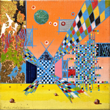 Картина под названием "Moulin des Illusions" - Jackie-Marc Laurent, Подлинное произведение искусства, Масло Установлен на Де…