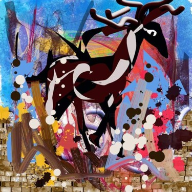 Arts numériques intitulée "La gazelle 'Linaore…" par Jacky Patin, Œuvre d'art originale