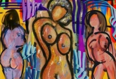 Digitale Kunst getiteld "Courbes et couleurs…" door Jacky Patin, Origineel Kunstwerk, Digitaal Schilderwerk