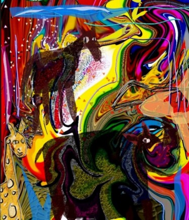 数字艺术 标题为“La réserve africain…” 由Jacky Patin, 原创艺术品, 数字油画