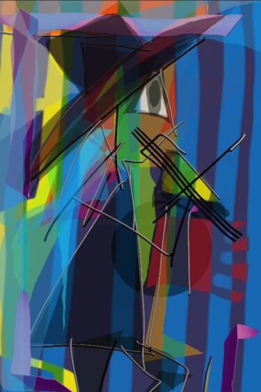 Digital Arts titled "Le musicien" by Jacky Patin, Original Artwork, Digital Painting