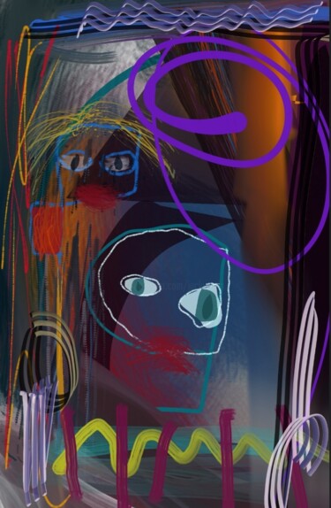 Arts numériques intitulée "Espieglerie en paga…" par Jacky Patin, Œuvre d'art originale, Peinture numérique