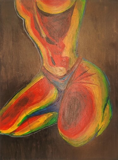 Malerei mit dem Titel "Girl in Thermal ima…" von Jacot Cristian, Original-Kunstwerk, Acryl
