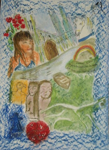 Painting titled "CELTE" by Jacqueline Claux (Jaklinclo), Original Artwork, Pastel