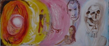 Malarstwo zatytułowany „la vie et la mort” autorstwa Jacqueline Claux (Jaklinclo), Oryginalna praca, Olej Zamontowany na Dre…