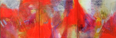 Painting titled "Abstraction rouge" by Jacqueline Flumian, Original Artwork, Acrylic