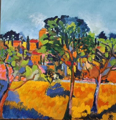 Painting titled "Provence" by Jacqueline Gibet, Original Artwork, Oil