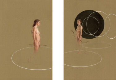 Рисунок под названием "Duality of Mind" - Jacqueline Gomez, Подлинное произведение искусства, Пастель