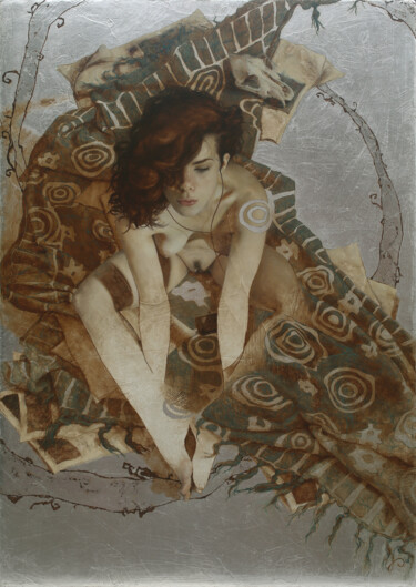 Pittura intitolato "Reflective Infoxica…" da Jacqueline Gomez, Opera d'arte originale, Olio Montato su Telaio per barella in…
