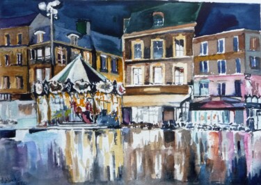 Peinture intitulée "Le manège." par Jacqueline Klocke, Œuvre d'art originale, Aquarelle