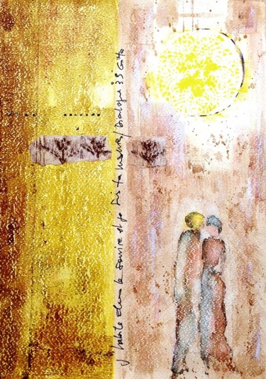Pintura intitulada "Technique mixte 9" por Jacqueline Pascaud, Obras de arte originais, Aquarela Montado em Outro painel ríg…