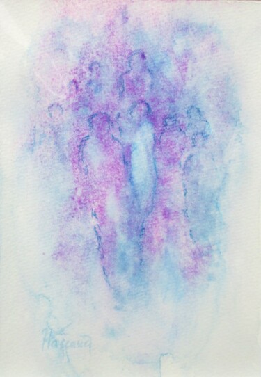 Painting titled "Perles de Lumière 23" by Jacqueline Pascaud, Original Artwork, Watercolor Mounted on Other rigid panel