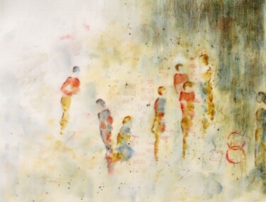 Картина под названием "Technique mixte 23" - Jacqueline Pascaud, Подлинное произведение искусства, Акварель
