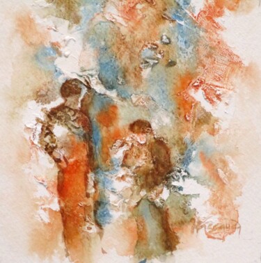 Картина под названием "Technique mixte 37" - Jacqueline Pascaud, Подлинное произведение искусства, Акварель Установлен на Др…