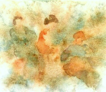 Schilderij getiteld "Aquarelle 22" door Jacqueline Pascaud, Origineel Kunstwerk, Aquarel Gemonteerd op Andere stijve panelen