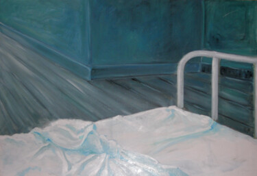 Картина под названием "Chambre bleue 2" - Jacques Belin, Подлинное произведение искусства, Масло