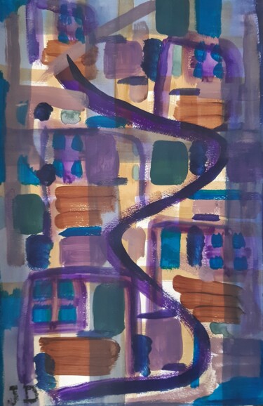 Peinture intitulée "Vert, Bleu, Violet" par Jacques Desvaux (JD), Œuvre d'art originale, Acrylique