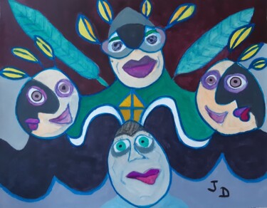 Painting titled "Les Verts D' Ailleu…" by Jacques Desvaux (JD), Original Artwork, Acrylic