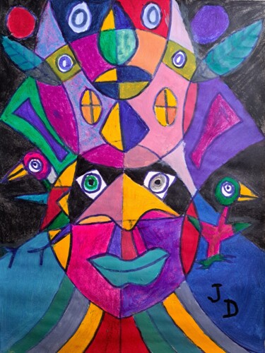 Painting titled "Les Acouphènes ou M…" by Jacques Desvaux (JD), Original Artwork, Acrylic