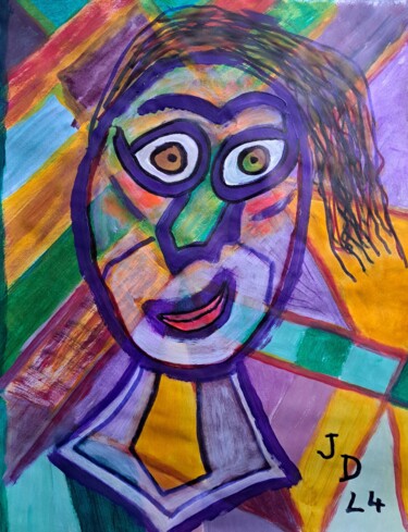 Schilderij getiteld "La  Frileuse" door Jacques Desvaux (JD), Origineel Kunstwerk, Acryl