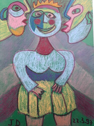 Peinture intitulée "La  Bi Bise" par Jacques Desvaux (JD), Œuvre d'art originale, Pastel
