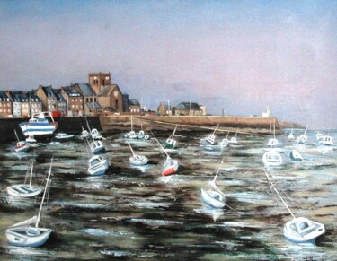 Peinture intitulée "Marée basse à Barfl…" par Jacques Dolley, Œuvre d'art originale, Acrylique