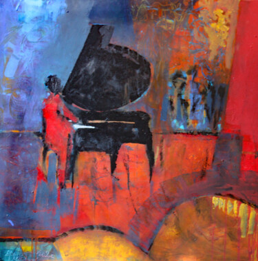 Painting titled "CONCERTO POUR PIANO" by Jacques Donneaud, Original Artwork, Acrylic Mounted on Wood Stretcher frame
