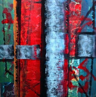 Painting titled "GRAFFITIS 2" by Jacques Donneaud, Original Artwork, Acrylic Mounted on Wood Stretcher frame