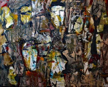 Картина под названием "MOZAIQUE, LA FOULE…" - Jacques Donneaud, Подлинное произведение искусства, Акрил Установлен на Деревя…