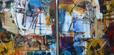 Картина под названием "Deux visages" - Jacques Donneaud, Подлинное произведение искусства, Другой Установлен на Деревянная р…