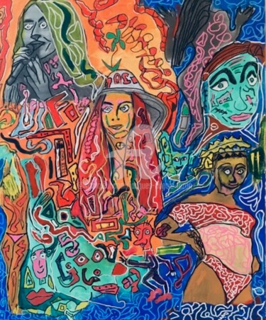 Pittura intitolato "femmes" da Jacques Dugois (JAZON), Opera d'arte originale, Acrilico