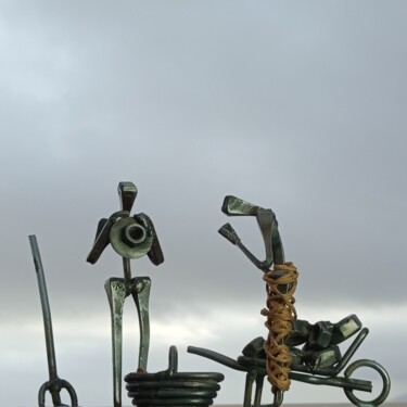 Skulptur mit dem Titel "l'angélus 3D" von Jacques-Etienne Henry, Original-Kunstwerk, Metalle