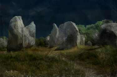 Fotografie getiteld "Menhirs Carnac" door Jacques Lateur, Origineel Kunstwerk, Digitale fotografie