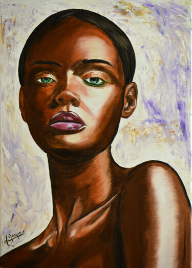 Painting titled "Duckie Thot" by Jacques Maupas, Original Artwork, Oil Mounted on Wood Stretcher frame