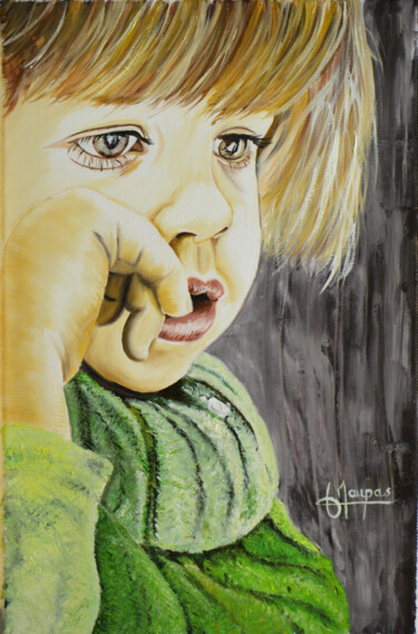 Painting titled "L'enfance est le dé…" by Jacques Maupas, Original Artwork, Oil Mounted on Wood Stretcher frame