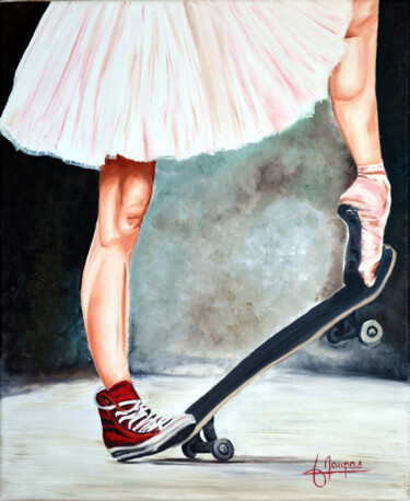 "Skate_dance" başlıklı Tablo Jacques Maupas tarafından, Orijinal sanat, Petrol Ahşap Sedye çerçevesi üzerine monte edilmiş