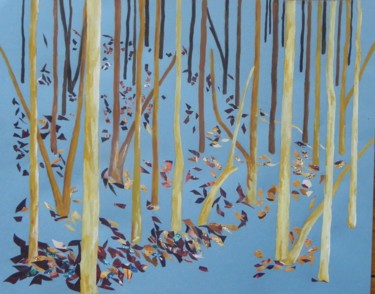 Collages intitulée "foret automne" par Jacques Pierre Pichon, Œuvre d'art originale, Collages