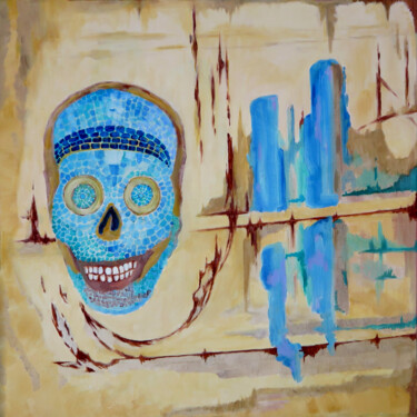 Peinture intitulée "MEXICO MASK" par Jacques Pichon (picjac), Œuvre d'art originale, Huile