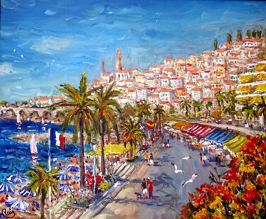 Peinture intitulée "Menton" par Jacques Ruiz, Œuvre d'art originale, Acrylique Monté sur Châssis en bois