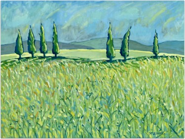 Painting titled "Wheat Fields" by Jacques Sterenberg, Original Artwork, Oil