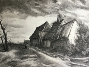 Malerei mit dem Titel "Maisons de campagne." von Jacques Tafforeau, Original-Kunstwerk, Andere