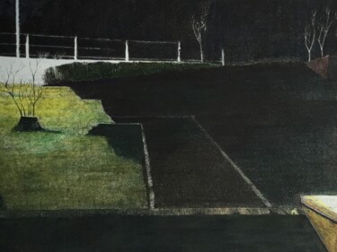 Malerei mit dem Titel "La nuit au square." von Jacques Tafforeau, Original-Kunstwerk, Andere