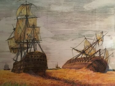 Peinture intitulée "Armada Beauceronne." par Jacques Tafforeau, Œuvre d'art originale, Autre