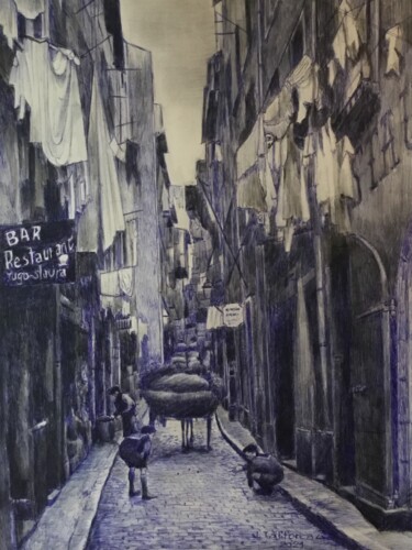 Malerei mit dem Titel "ACCÈS AUX HIPPOMOBI…" von Jacques Tafforeau, Original-Kunstwerk, Aquarell