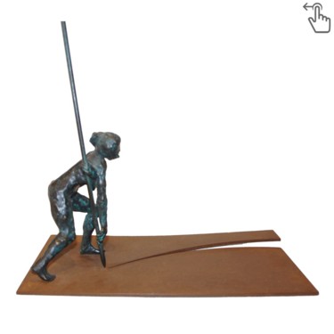 Skulptur mit dem Titel "Trace" von Jacques Vanroose, Original-Kunstwerk, Bronze