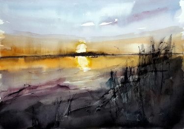 Painting titled "Atardecer en la Alb…" by Jacques Villares, Original Artwork