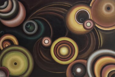 Картина под названием "Convolution" - Jacqui Siqueira, Подлинное произведение искусства, Масло