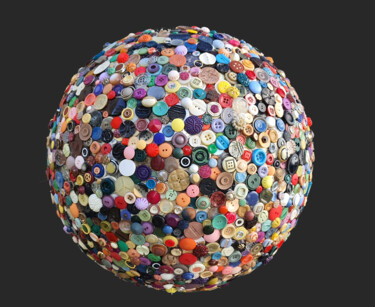 Colagens intitulada "Buttons demonstrati…" por Jaffa Meir, Obras de arte originais, Colagens