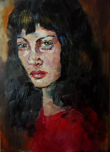 Malerei mit dem Titel "Jalouse" von Nathalie Jaguin, Original-Kunstwerk, Öl